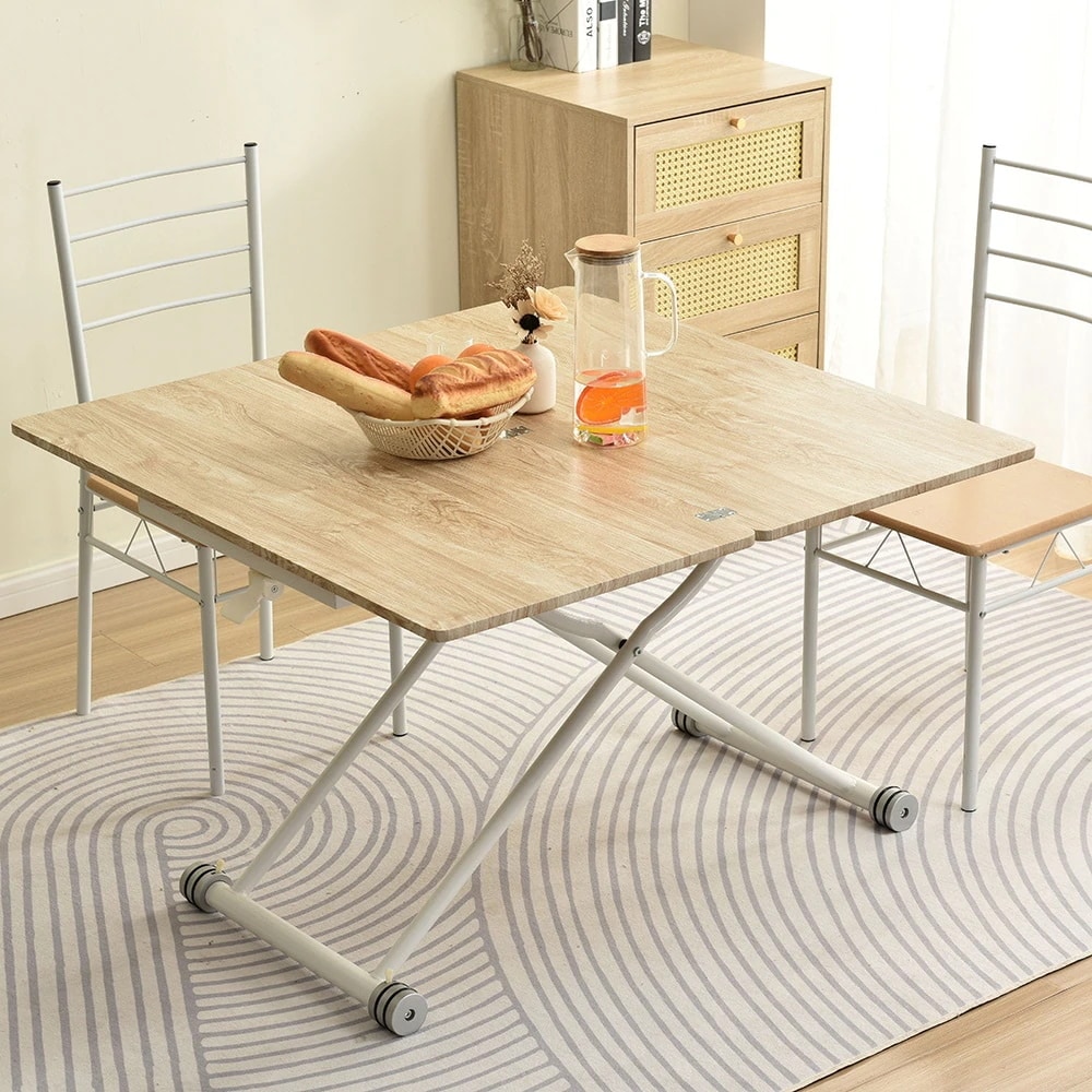 【国内即日発送】テーブル 天板が2倍に広がるガス圧昇降テーブル 100×50 100×100 ガス圧昇降式テーブル 昇降テーブル ダイニングテーブル ローテーブル センターテーブル リビングテーブル