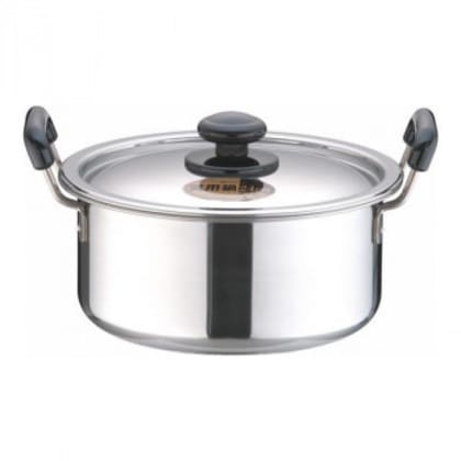 遠藤商事 SAステンレス プラ柄 厚板実用鍋 24cm AZT0724