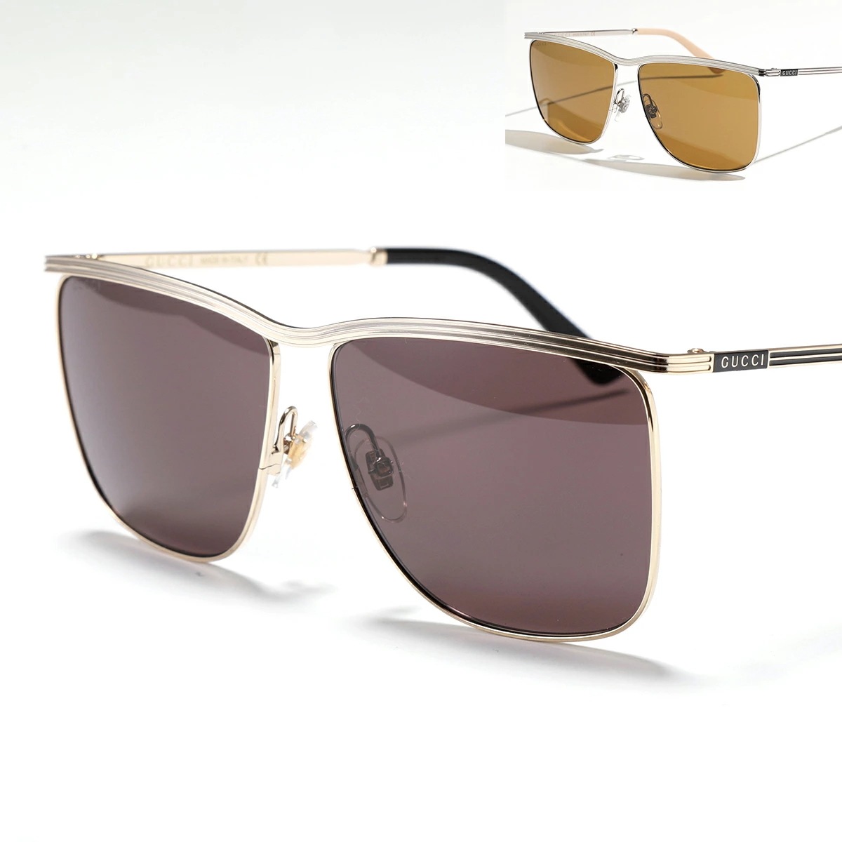 GUCCI グッチ サングラス GG0821S メンズ スクエア型 メガネ 眼鏡 ロゴ アイウェア カラー2色