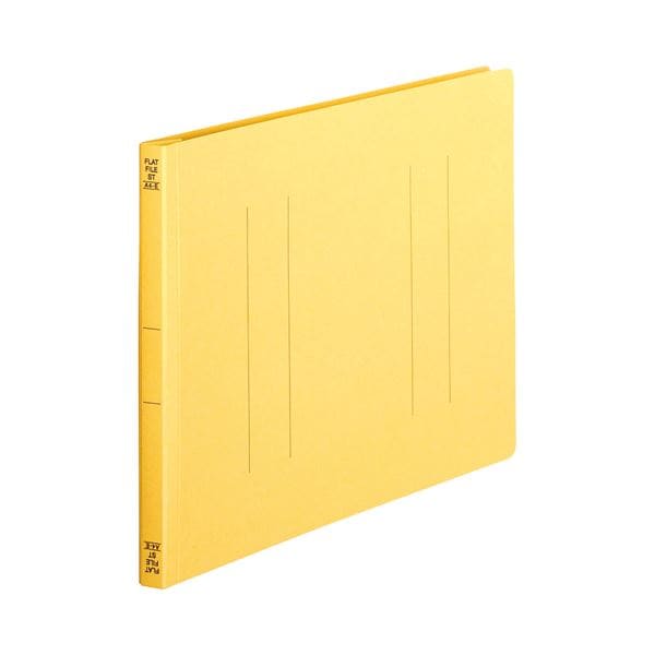 （まとめ） TANOSEE フラットファイル（スタンダードカラー） A4ヨコ 150枚収容 背幅18mm 黄 1パック（10冊） 10セット