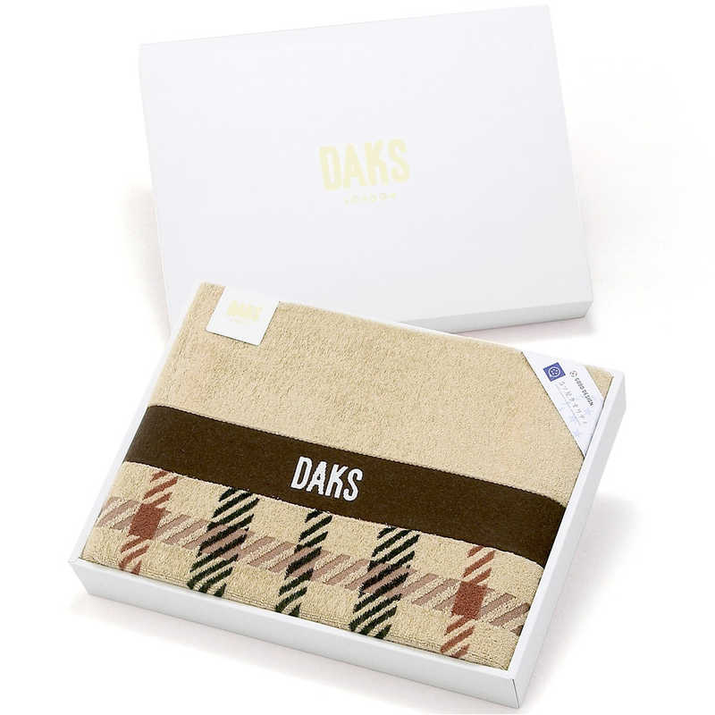 タオル美術館　NEWロゴハウスチェック ケット ブラウン DAKS