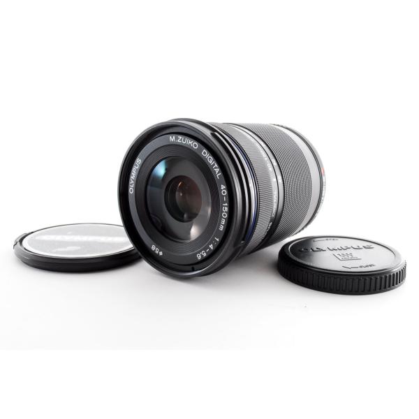 【中古】オリンパス OLYMPUS M.Zuiko DIGITAL 40-150mm f/4-5.6 R ED MSC 美品 ブラック 望遠ズーム