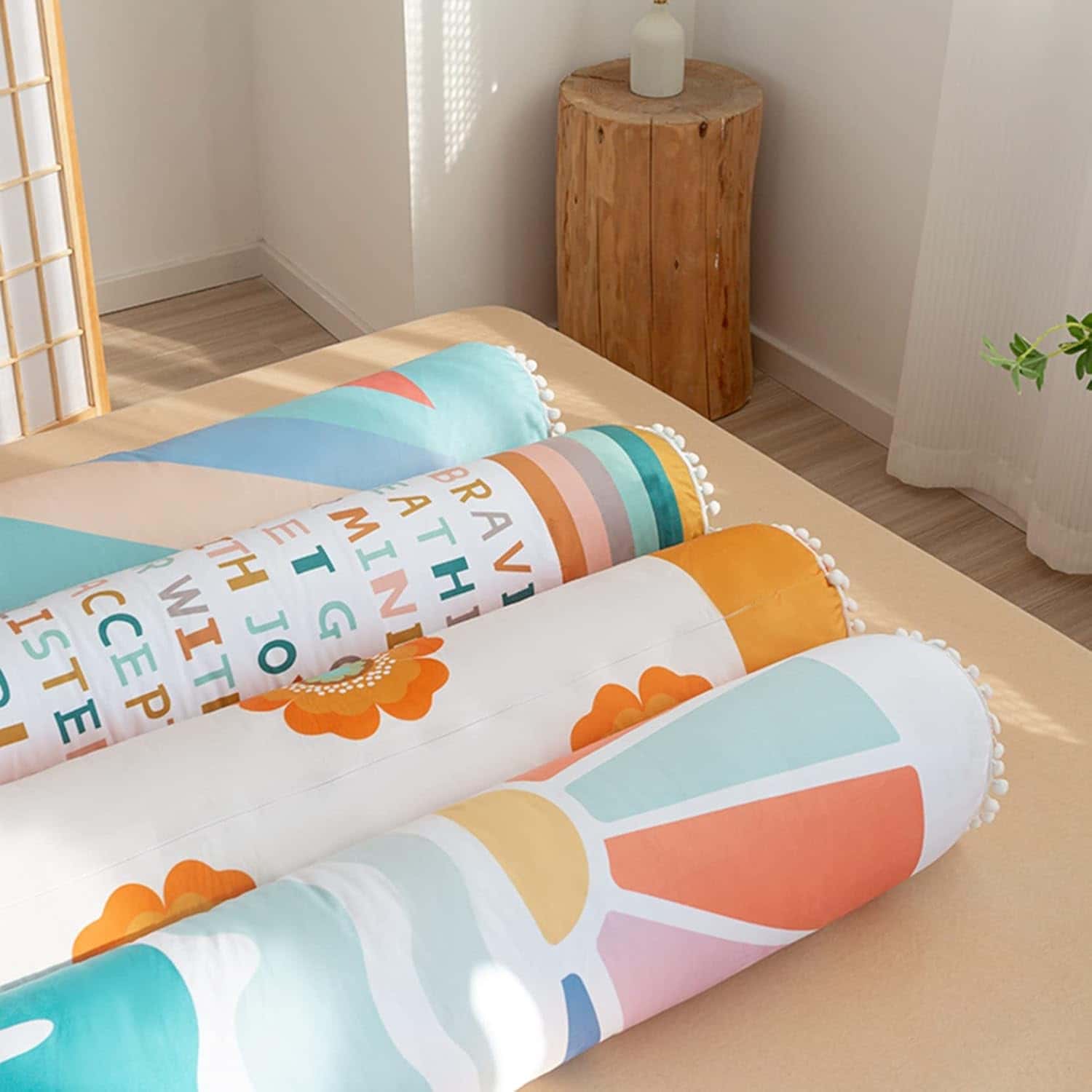 抱きまくら ロングクッション 円柱形 寝枕 マシュマロ 妊婦 用 ボルスタークッション 肘置き 足置き 安眠枕 多機能 洗える 取り外し可能 体圧分散 贈物 可愛い 癒し 100cm 120cm 15