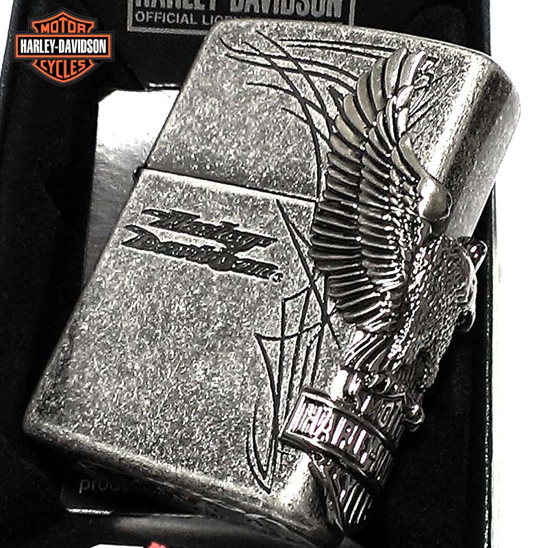 ZIPPO ライター ハーレーダビッドソン ジッポ イーグルメタル アンティークシルバー イブシバレル 国内限定モデル 銀 かっこいい 鷲 おしゃれ メンズ ギフト プレゼントその他