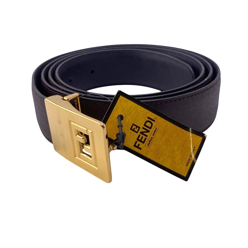 FF ズッカ レザー ベルト ブラウン ユニセックス ブランド