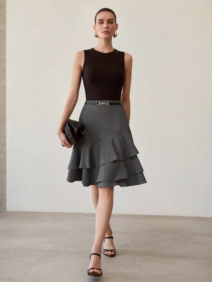 非対称フリルヘムグレースカート