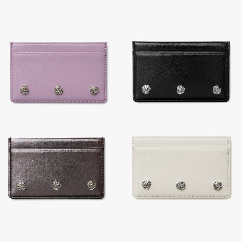 ROSIE CARD HOLDER- 4types / MAUVE / BLACK / DARK SILVER / CREAM