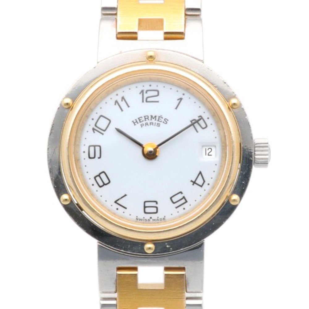 エルメス クリッパー 腕時計 ステンレススチール クオーツ 1年保証 HERMES 中古