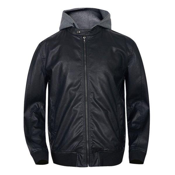 フードチャイナレザーボンバージャケット