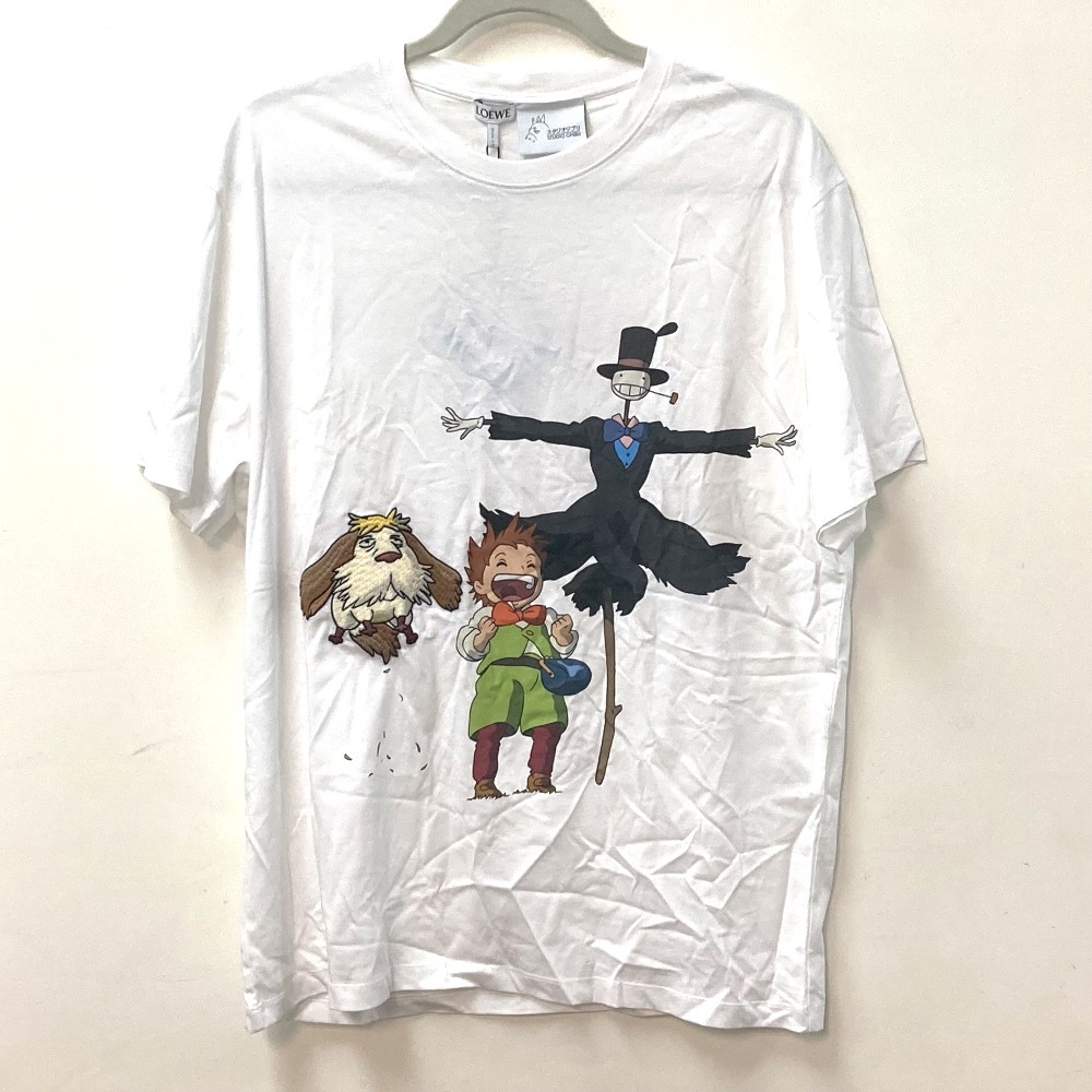 半袖Ｔシャツ HB44Y22X11 ハウルの動く城 ヒンとマルクルとカカシとカブ スタジオジブリコラボ アパレル トップス コットン ホワイト
