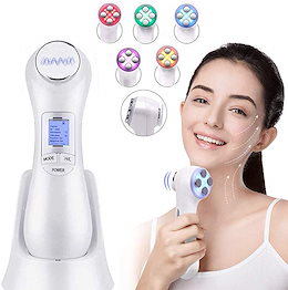 超音波美顔器 RF美顔器 LED美顔器 1台6役 振動マッサージ 光エステ美顔器 EMS微電流 RFラジオ波 温熱 イオン導入 イオン導出 振動 高周波 6種LED光エステ 目元使用可 自宅エステ 男