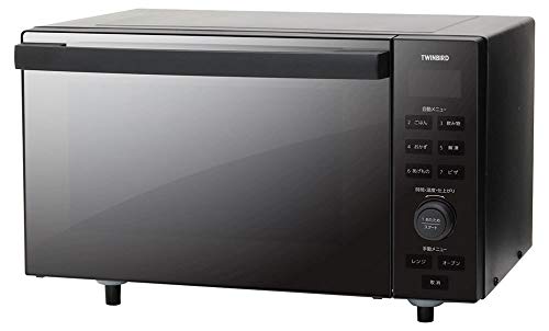 ツインバード オーブンレンジ フラットテーブル 一人暮らし 18L 110~200℃ 赤外線センサー 電子レンジ オーブン機能付き お手入れ簡単 ヘルツフリー ミラーデザイン ブラック DR-E857