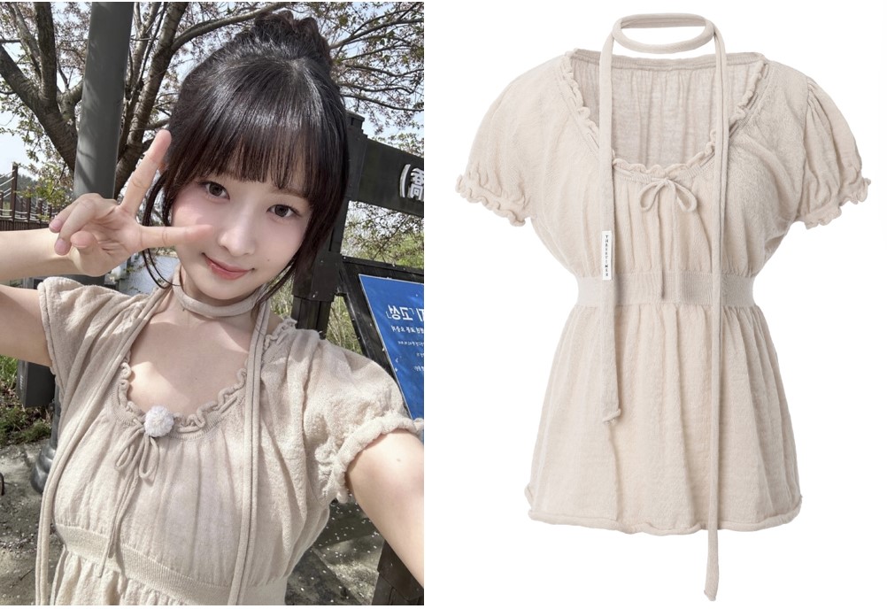 Threetimes Berry puff top トップス ive レイ着用 Qoo10] threetimes [IVE REI] Berry puff : レディース服