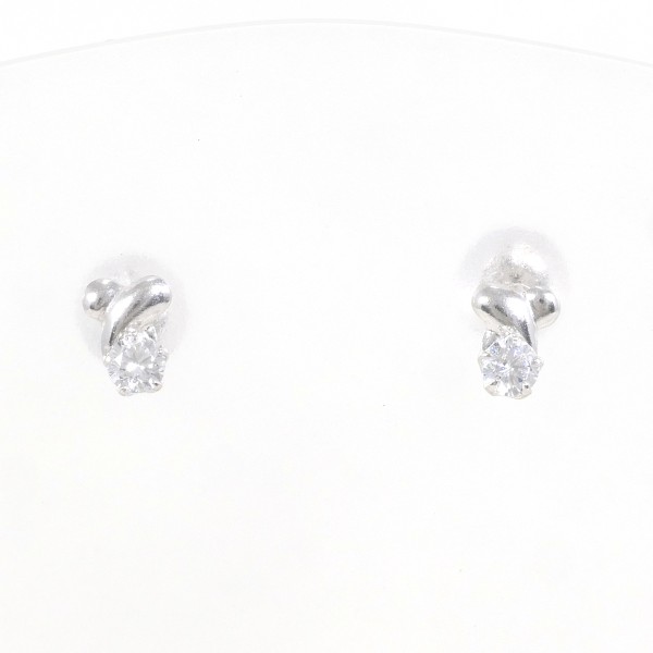 K18 18金 WG ホワイトゴールド ピアス ジルコニア 総重量約0.3g ジュエリー 中古