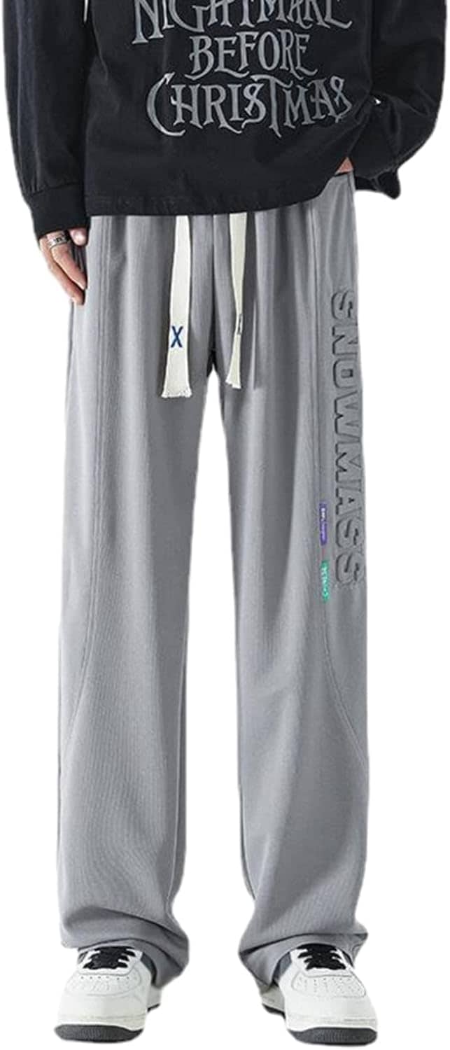 カジュアルパンツ メンズ ロングパンツ 大きいサイズ ストレート 韓国 おしゃれ 英字柄 薄手 通気性 気持ちいい 通気 速乾 スポーツ ストリート チノパン 散 日常 男女兼用 オールシ