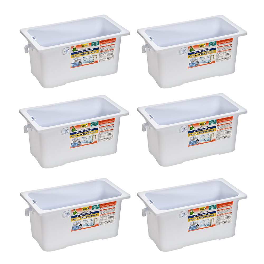 テトラ　じょうろでキレイメダカ鉢　４０　ラメ増しホワイトX６　めだか　水槽　鉢　屋外　水足しだけで水換え簡単　金魚鉢　ＣＲＣ10―11―06―00―00