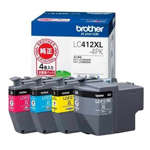 Brother（ブラザー）【純正インク】LC412XL-4PK お徳用大容量インクカートリッジ4色パック（BK/C/M/Y）
