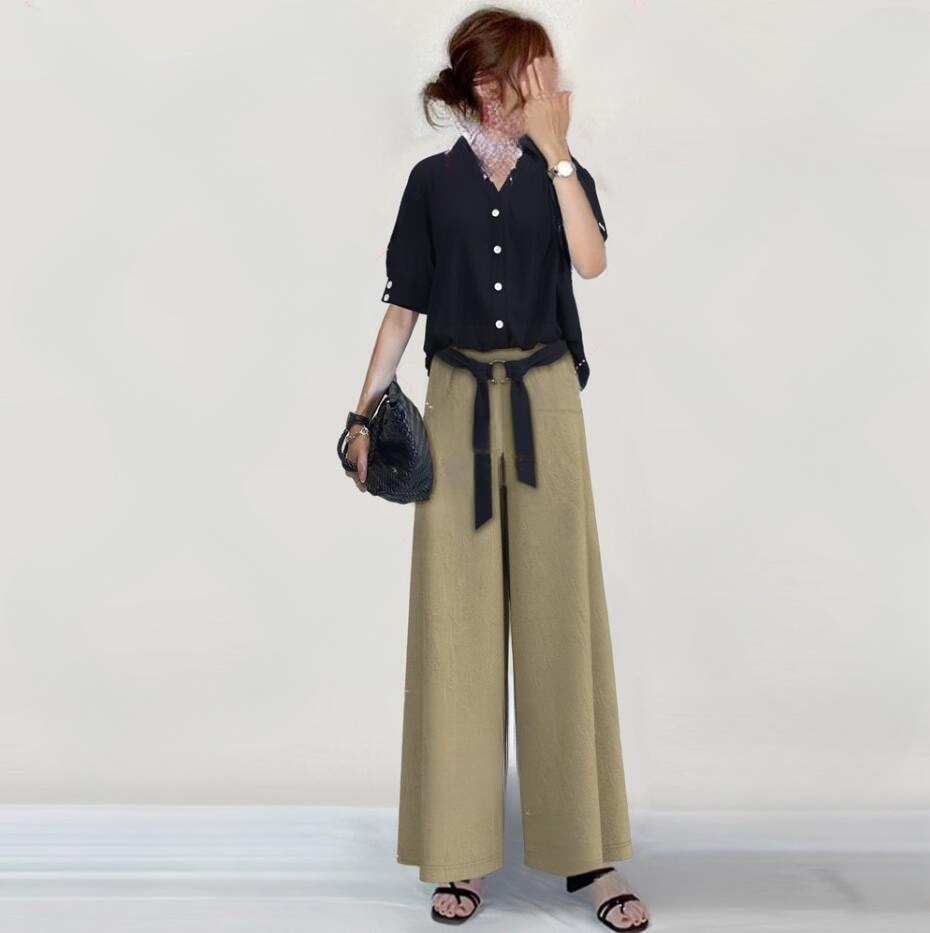 オールインワンセットアップセットアップ卒業式 レディースファッション 二点セット ワイドパンツ シャツ レディース セットアップ 気質 パンツスーツ 2025新作