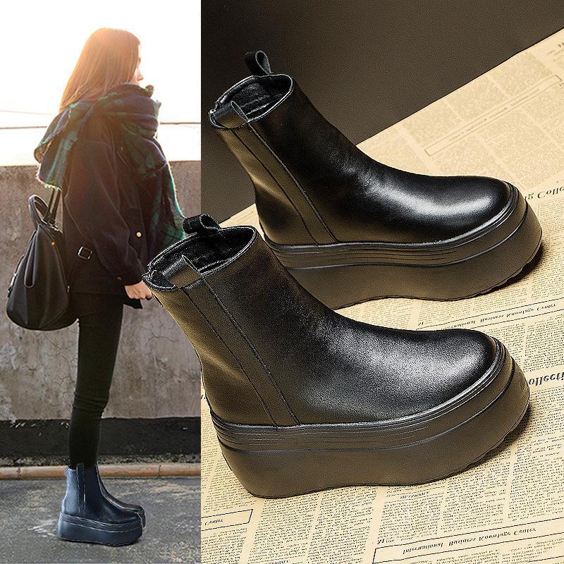 ブーツ レディース ショートブーツ エンジニアブーツ 厚底ブーツ バックル 太ヒール 黒 ワークブーツ バイク用ブーツ ぺたんこ 疲れない 歩きやすい