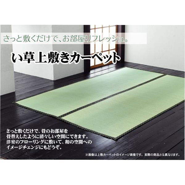 純国産/日本製 双目織 い草上敷 『松』 六一間2畳（約185x185cm 正方形）