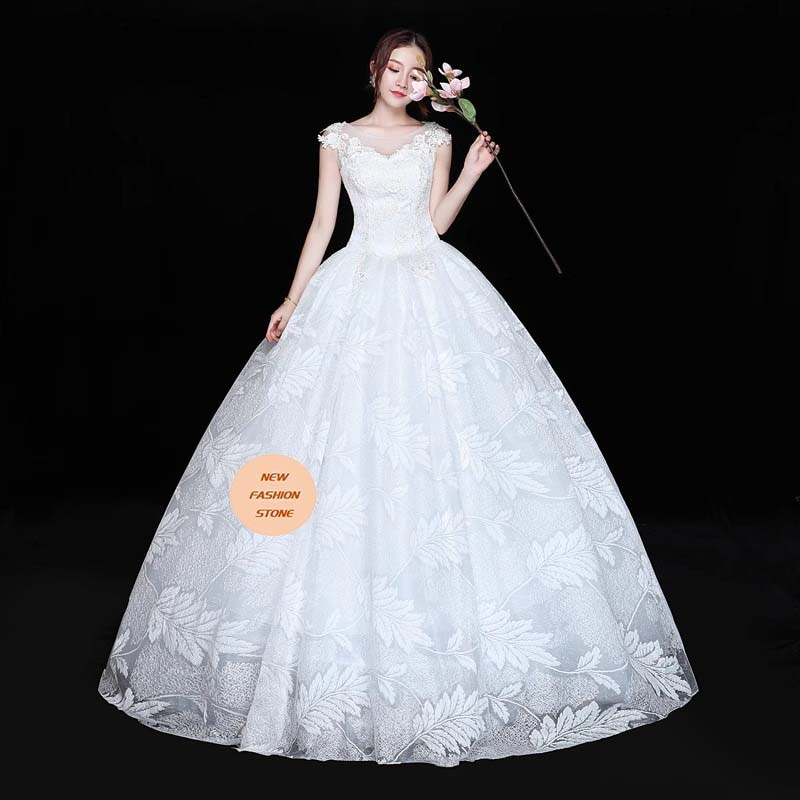 ウェディングドレス2024新型気品揃いの韓国式ワンショルダー韓国版ウェディングドレス