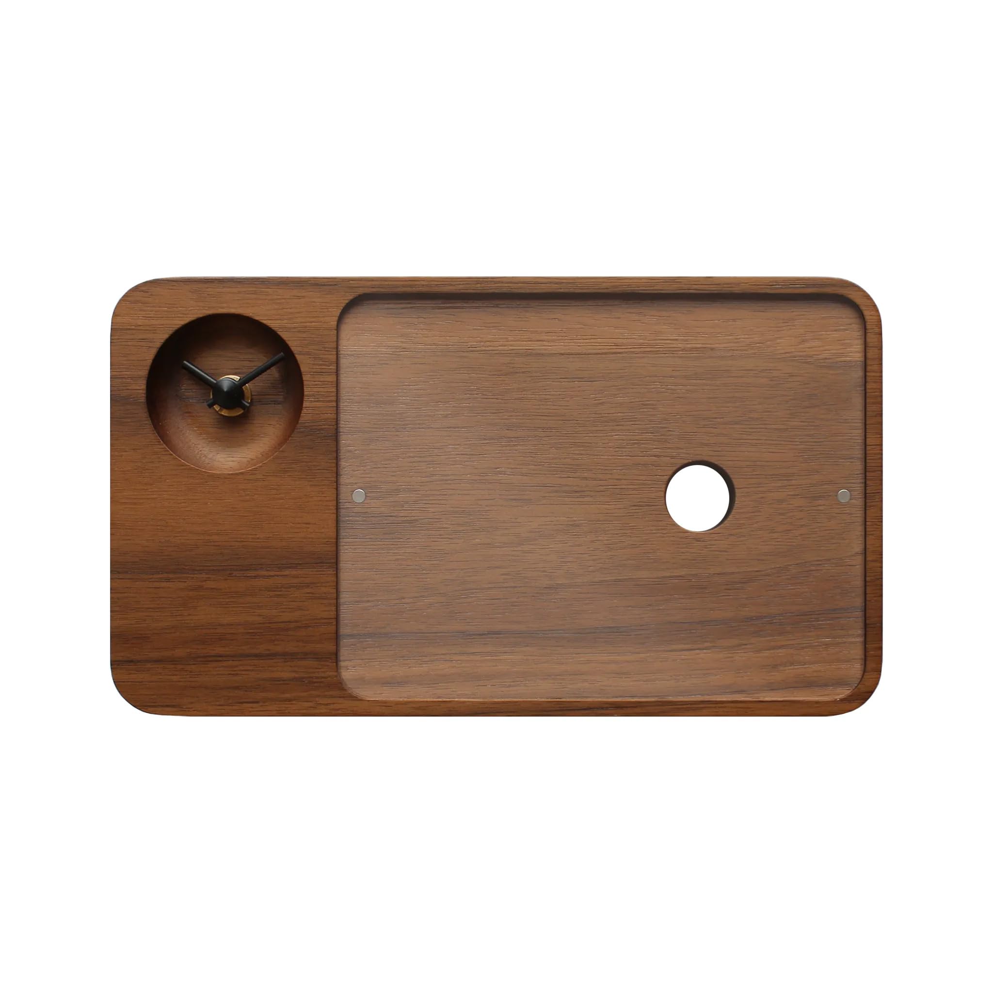 「PhotoStand Clock」時計付き木製フォトスタンド (ウォールナット)