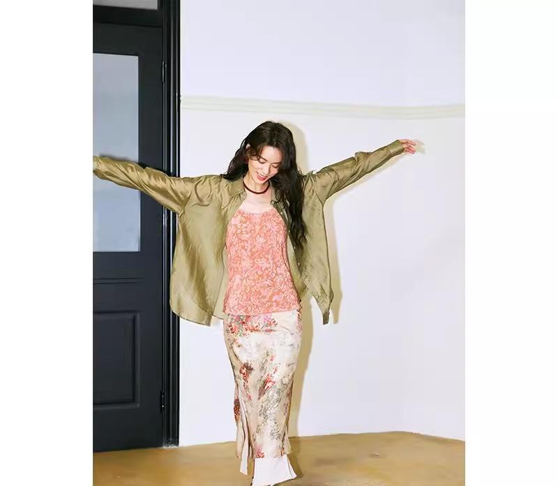 トップス レディース おしゃれ ラウンドネック レトロ ペイズリー 柄 インナー キャミソール 普段使い カジュアル エスニック