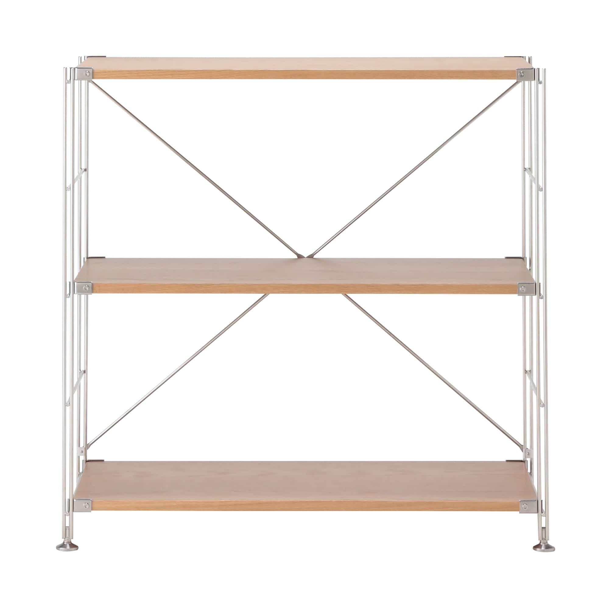 無印良品 ステンレスユニットシェルフ オーク材棚セット ワイド 小 幅86×奥行41×高さ83ｃｍ 83266974