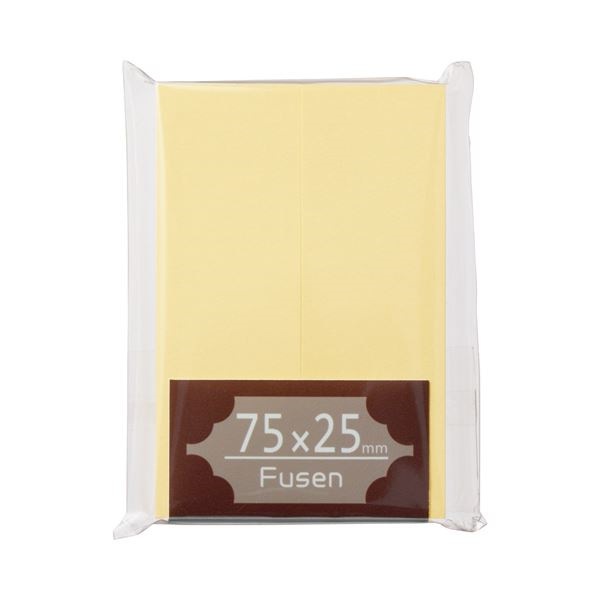 （まとめ） TANOSEE ふせん 75x25mm クリーム 1パック（2冊） [x50セット]
