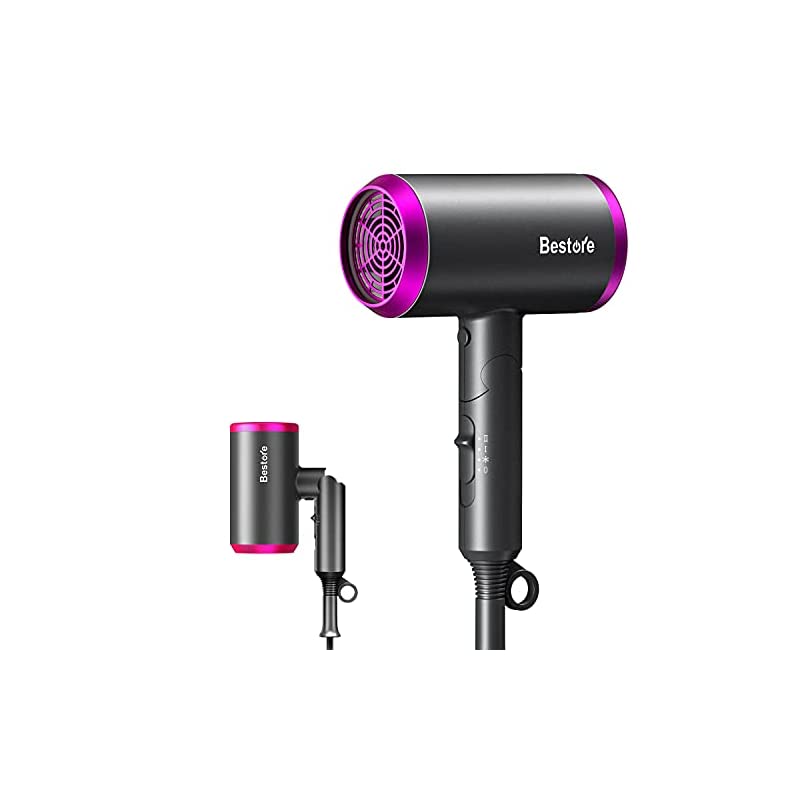 折り畳みヘアドライヤー 速乾1300w マイナスイオン 3段調整 冷熱風 57℃恒温 2種類ノズル付