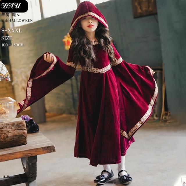 ハロウィン コスプレ 子供 仮装 子供用 ウィッチ 巫女 悪魔 魔女 キッズ ハロウィーン コスプレ halloween パーティー イベント コスチューム 翌日配達 bauty508