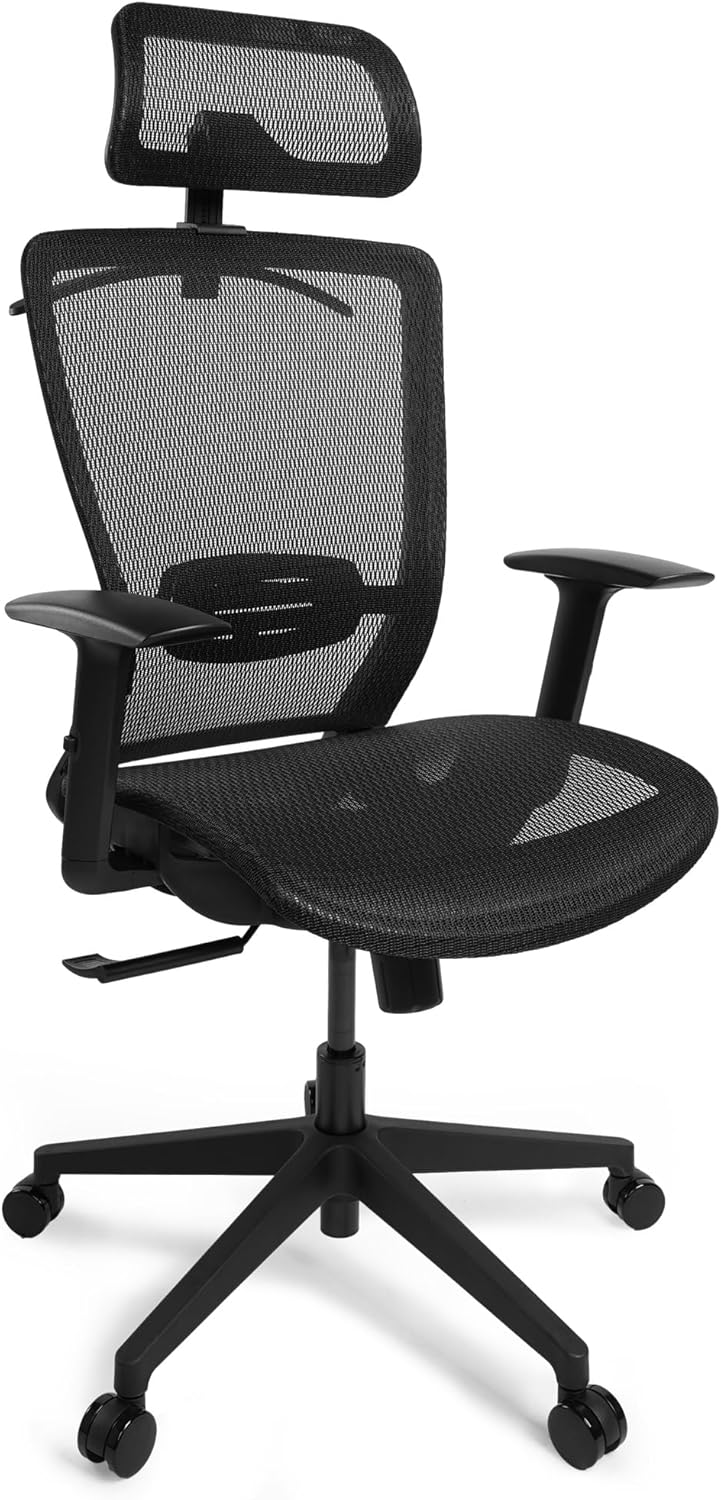 オフィスチェア OC3 多機能調節 シンクロロッキング 3段階固定 メッシュ素材 2Dヘッドレスト アームレスト ランバーサポート 静音キャスター コートラック付き ブラック