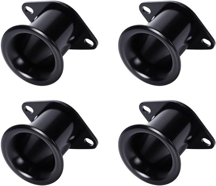 アルミ エアファンネル カール 44x72mm トヨタ AE86等 汎用 社外品 キャブレター 交換 4個セット ブラック(4個セット（ブラック）)