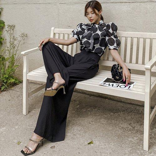 キャバドレス ナイトドレス ロングドレス セットアップ ツーピース 半袖 ドット柄 チェック柄 リボン ワイドパンツ 透け感 シアー レディース グラシア