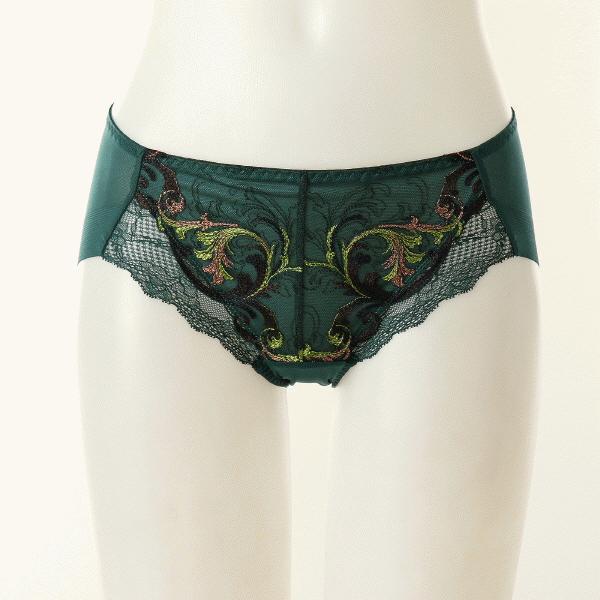 女性ブラックラベルメタリック刺繍ヘムパンティーVPTB474HSG