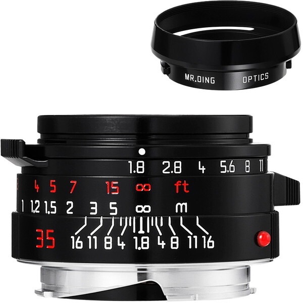 MR. DING MD M35mm F1.8 LH (B) ピアノブラック 単焦点レンズ (ライカMマウント+専用レンズフードセット)
