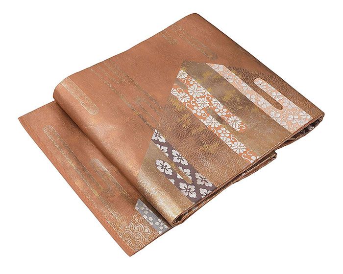 名古屋帯 正絹 吉祥 霞 名古屋帯 リサイクル カジュアル 中古 着物 h0989