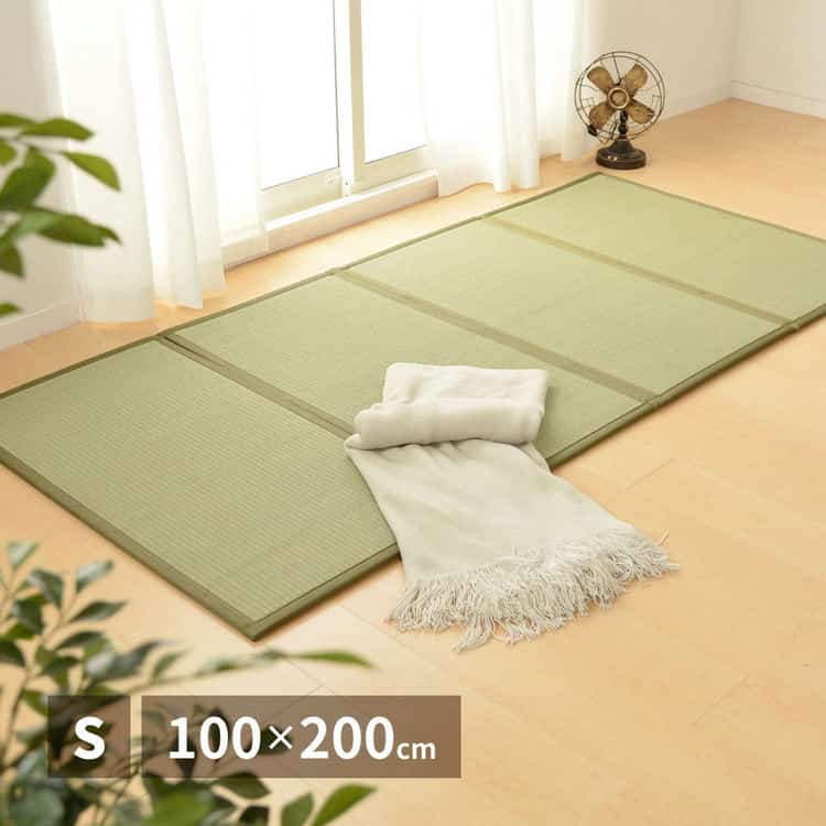 4つ折り 畳マットレス 鞍馬 くらま S シングル 約100×200×1.1cm 折りたたみ 折り畳み い草マットレス 置き畳 布団の下 北海道追加送料 沖縄離島はお届け不可 メーカーより直送