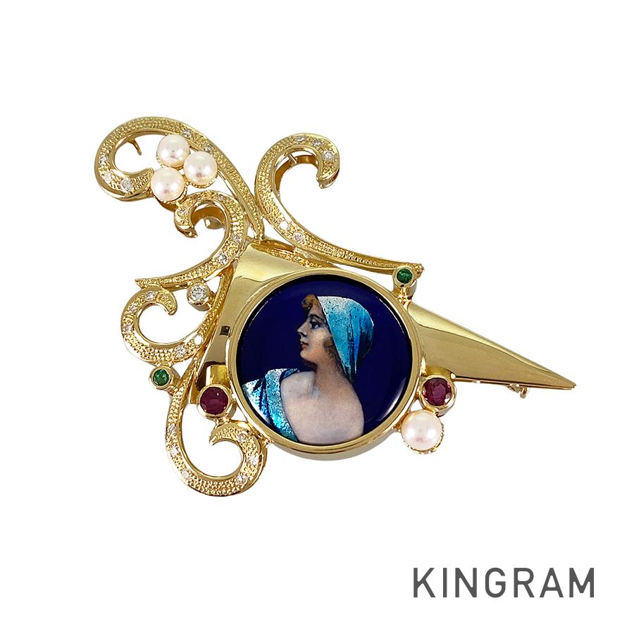 エマーユ ブローチ ss【中古】