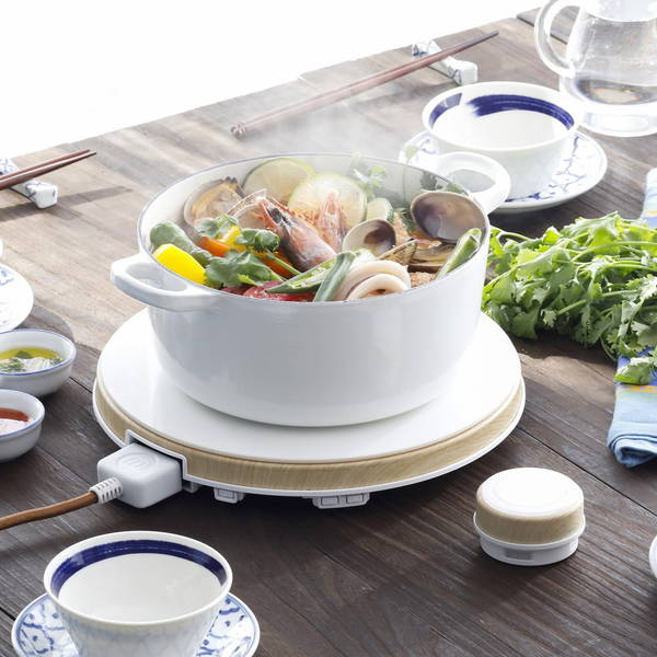 IHクッキングヒーター 卓上調理器 ホットトリベット HOT TRIVET ホワイトxウッド
