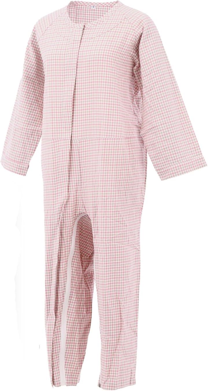 理学療法士監修介護パジャマ 介護つなぎパジャマ 通年用 柔らかく肌ざわり優しい生地 介護用パジャマ おむついじり防止(ピンク, M) 5,382円