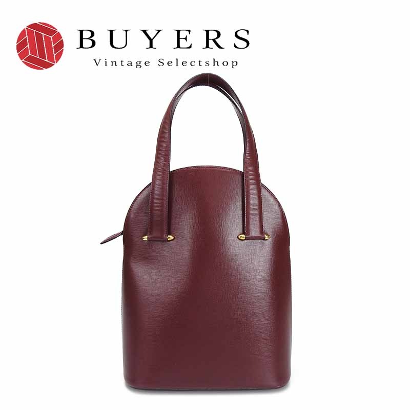 中古 Cartier カルティエ マストライン ハンドバッグ レザー 革 ボルドー ゴールド金具 レディース 女性 Hand Bag leather 【中古】