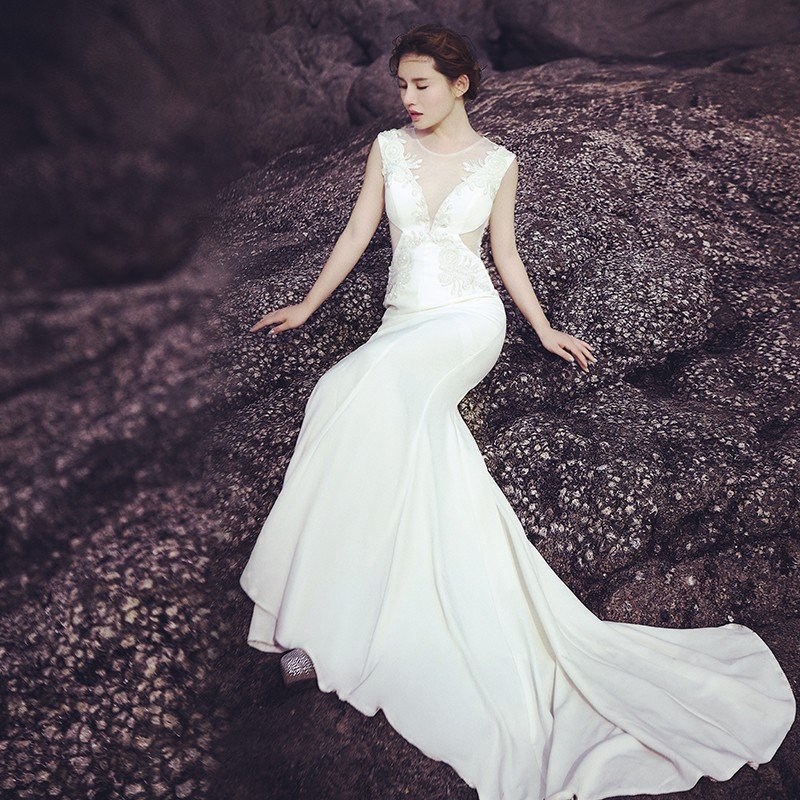 マーメイドドレス カラードレス 白 ウエディングドレス 安い パーティードレス 結婚式 二次会 ロングドレス 演奏会 イブニングドレス 大きいサイズ