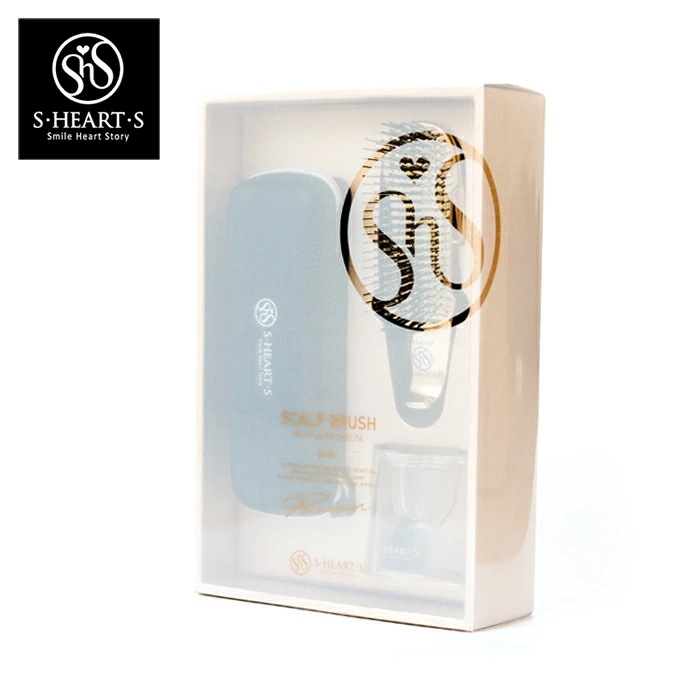 【正規販売店】エスハートエス 【ギフィフトBOX】スカルプブラシ ワールドプレミアム s.heart.s スカルプヘアブラシ (ショート) ギフトセット（スタンド携帯ケース付）ヘッドスパ ブラシ くし