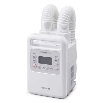 他サイト： アイリスオーヤマ ふとん乾燥機 カラリエ 温風機能付き マット不要 ハイパワーツインノズル FK-WH1 ホワイトの商品画像