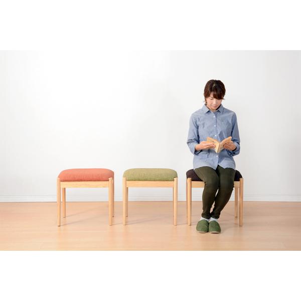 椅子 チェア スツール 木製 おしゃれ ナチュラルモダン ファブリックシート 完成品 幅46cm 座面高さ43cm いす イス