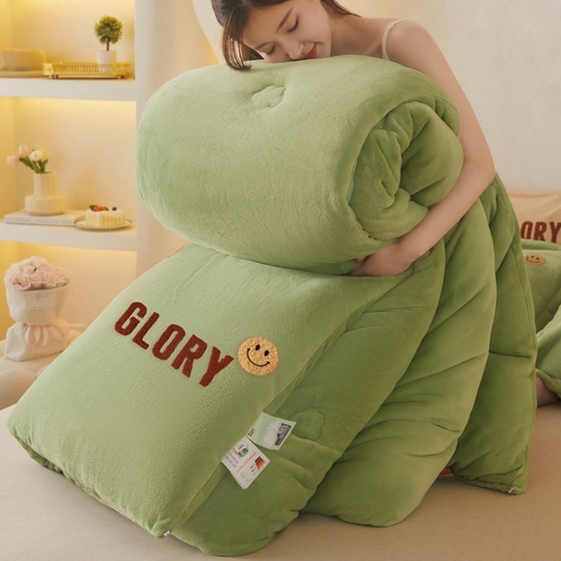 ミルクベルベットキルト冬用キルトキルトコア10ポンド厚くて暖かい冬寮シングル学生ラムベルベット冬