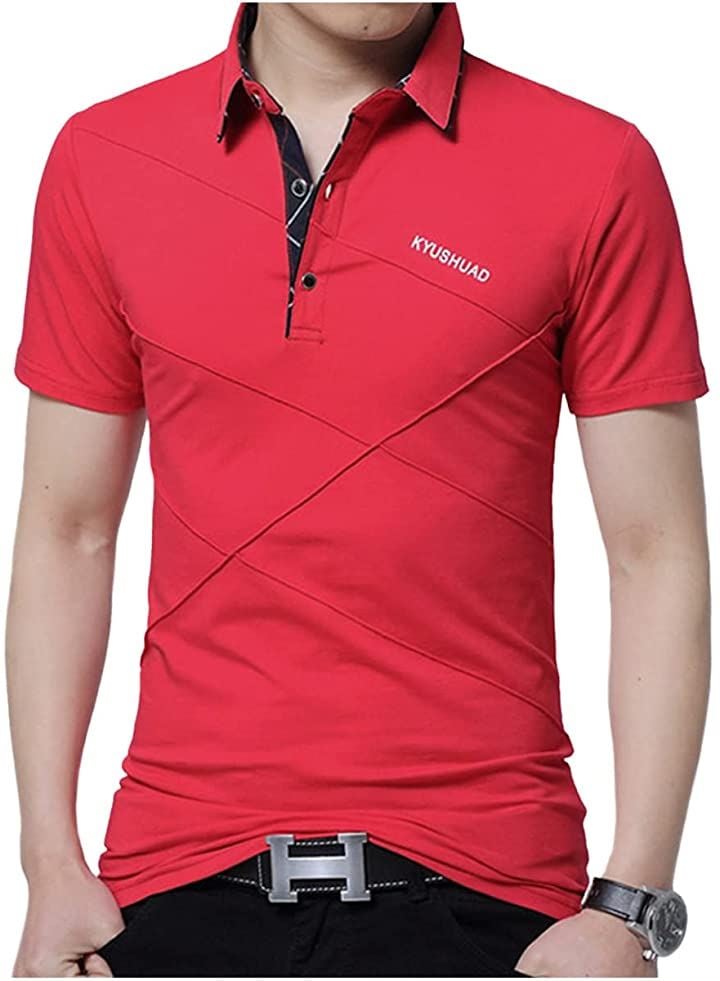 ポロシャツ メンズ 半袖シャツ トップス( レッド, 2XL)
