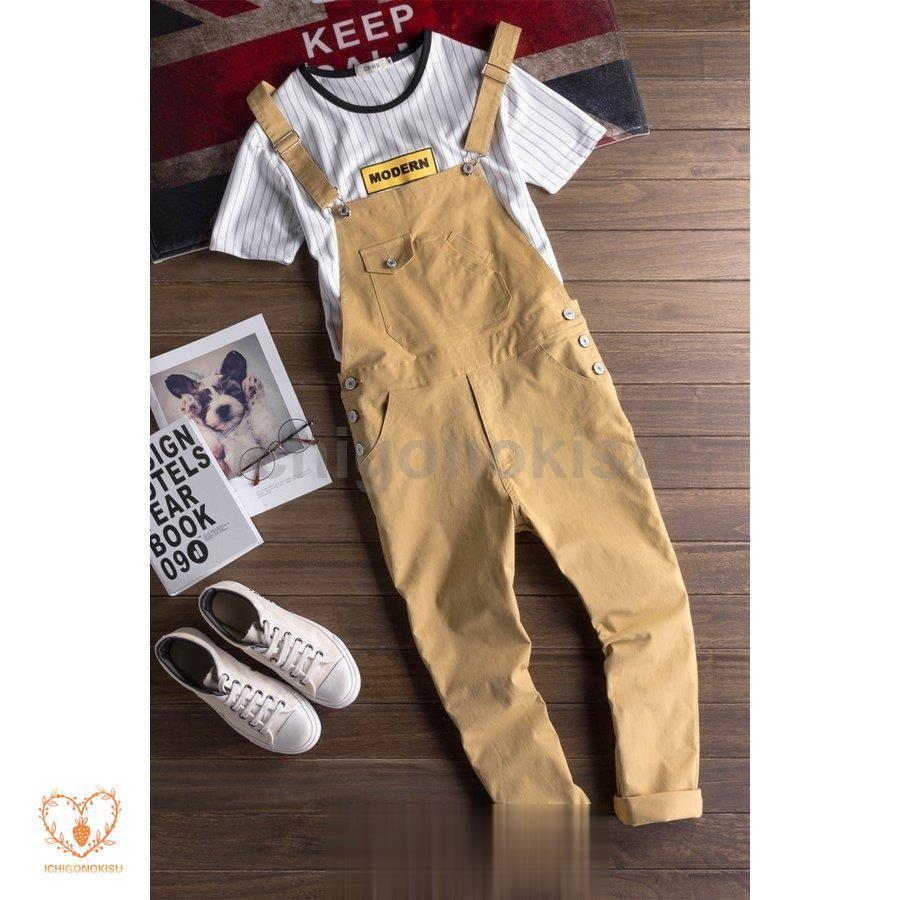 メンズサロペット オーバーオール つなぎ オールインワン ペインター ワークパンツ カーゴ 個性 作業服