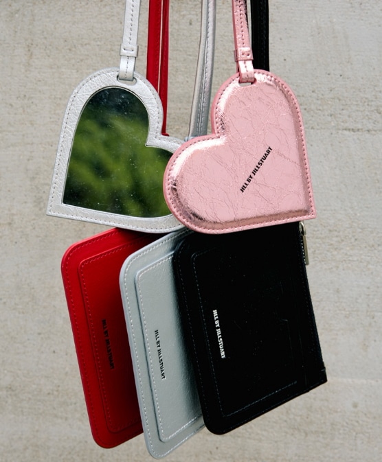ハート ミニ ミラー カード ウォレット (3 colors)